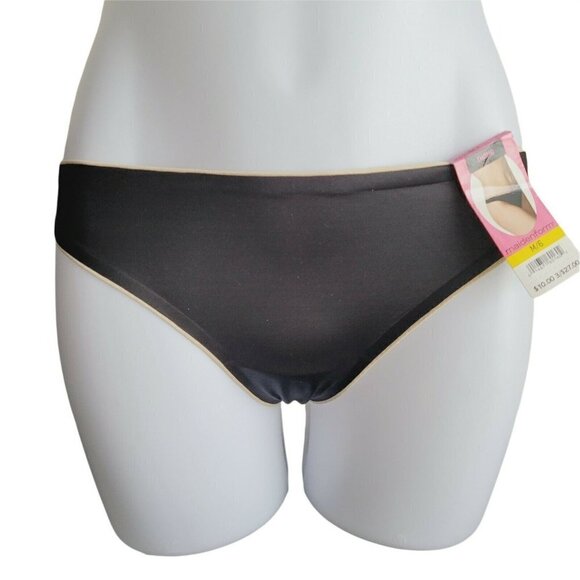 Maidenform Decadence Pant Collection Thong Panty Black M/6 40121 HTF Discontinue - Picture 1 of 7